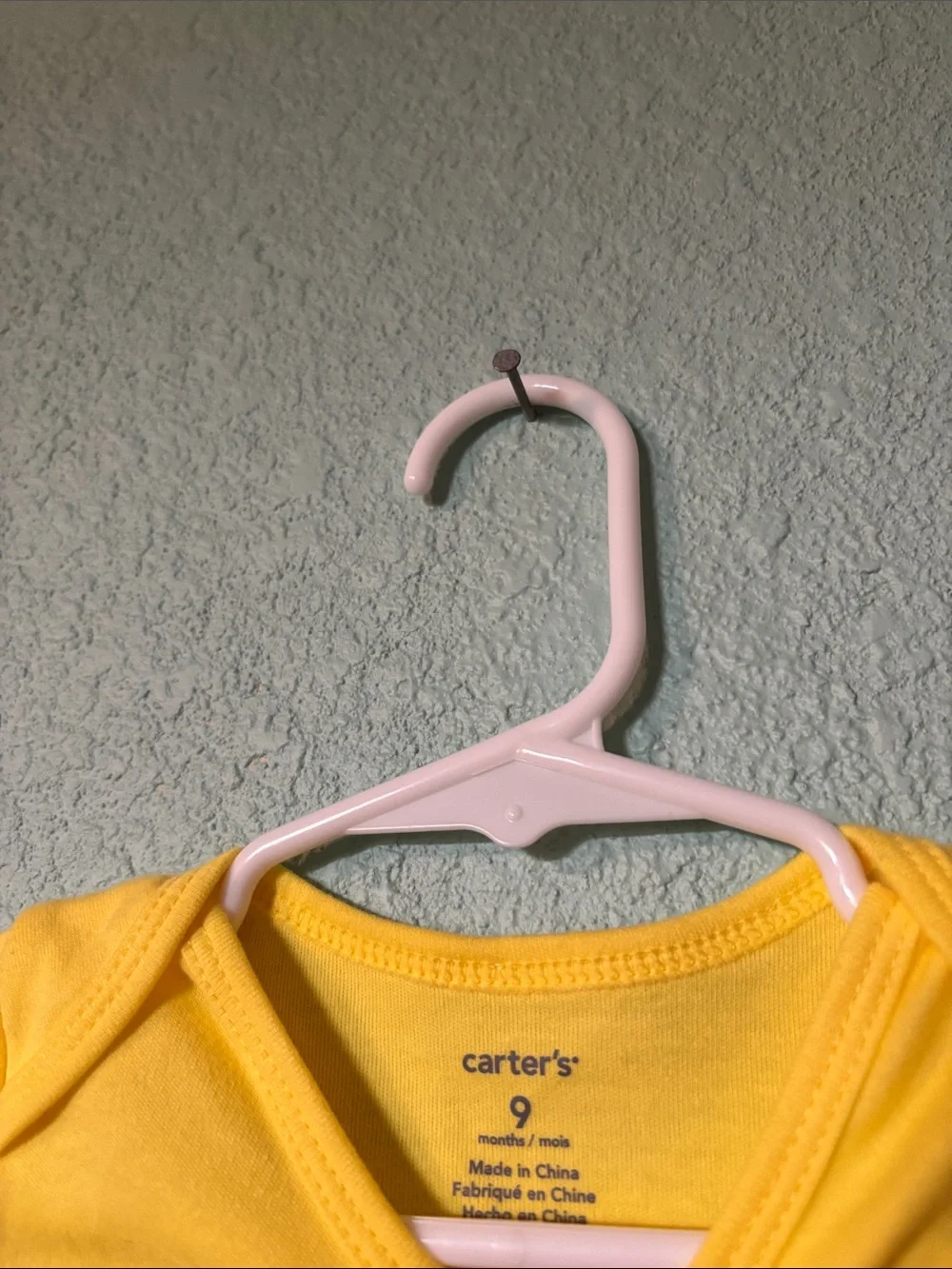 Carter's Yellow Short Sleeve Baby One-Piece with #NEEDANAP Print 9 mos NWT